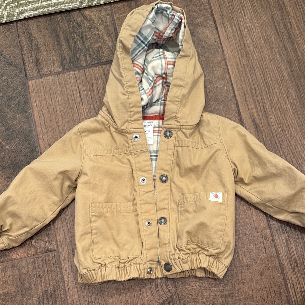 Carter's Cream and Red Plaid Fabric